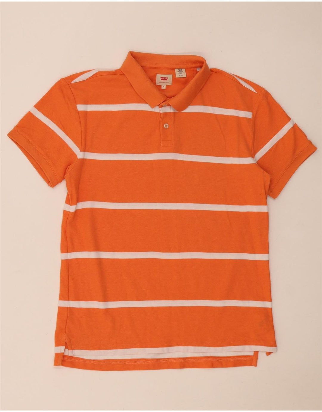 Camisa polo masculina Levi's XL laranja listrada de algodão