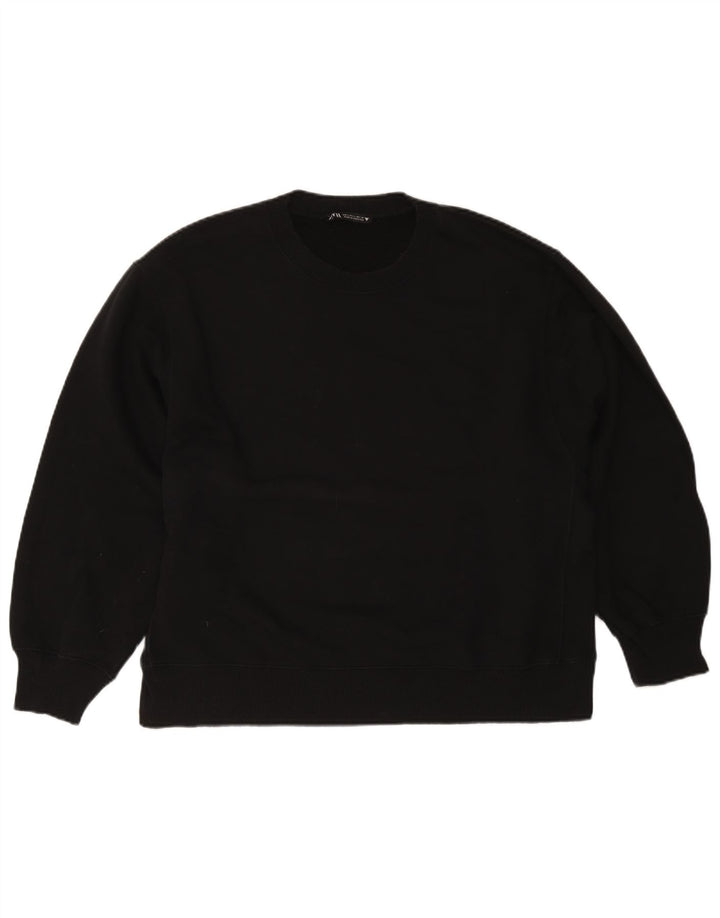 Zara moletom feminino oversized jumper UK 16 grande algodão preto