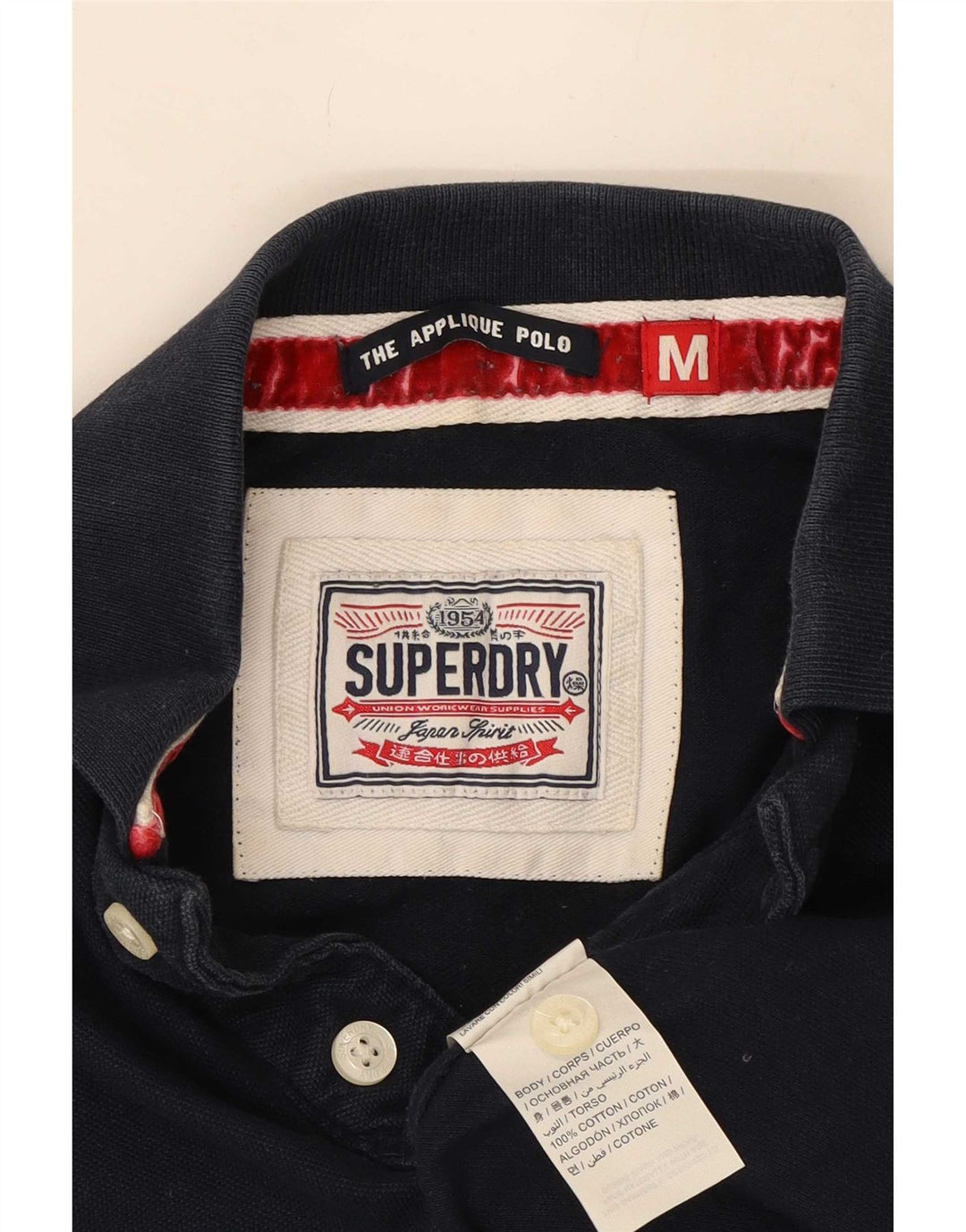 Camisa polo masculina Superdry Graphic Rugby médio azul marinho algodão