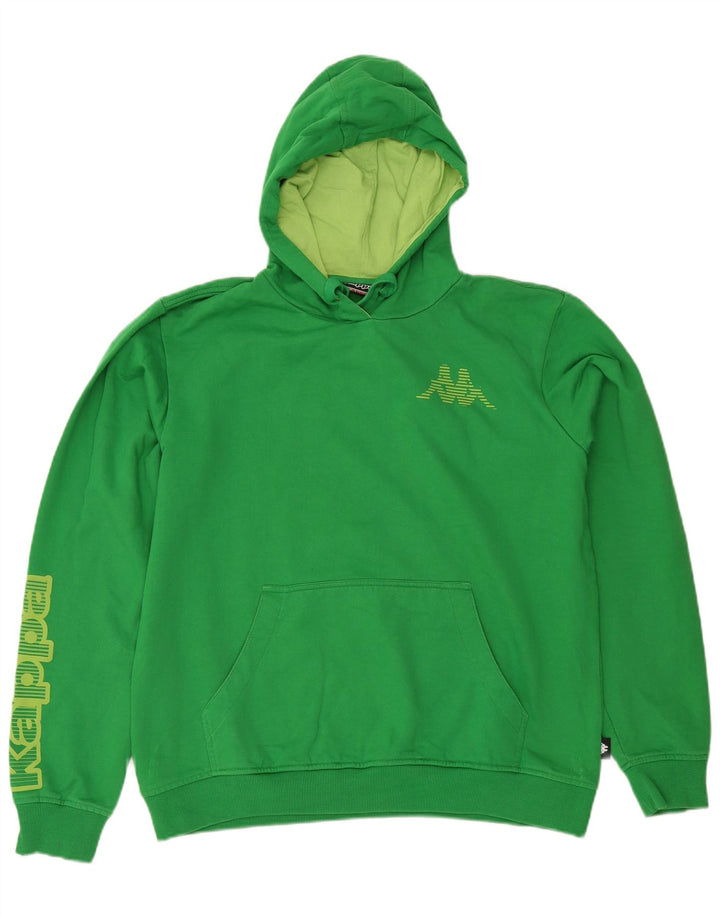 Suéter com capuz gráfico masculino KAPPA grande algodão verde