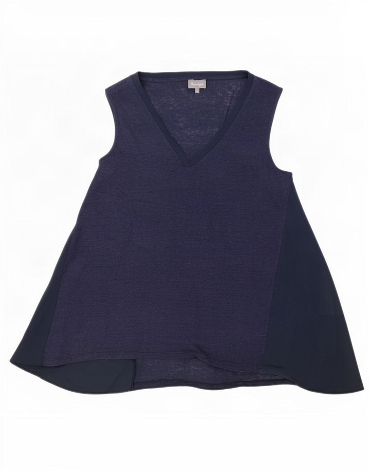 Túnica feminina Phase Eight UK 14 linho azul marinho médio