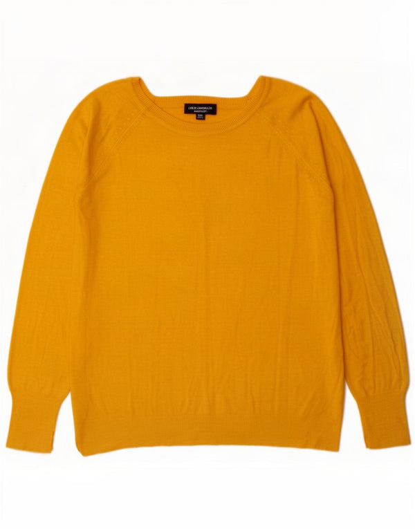 Suéter feminino Zara com gola canoa Reino Unido 16 grande viscose amarela