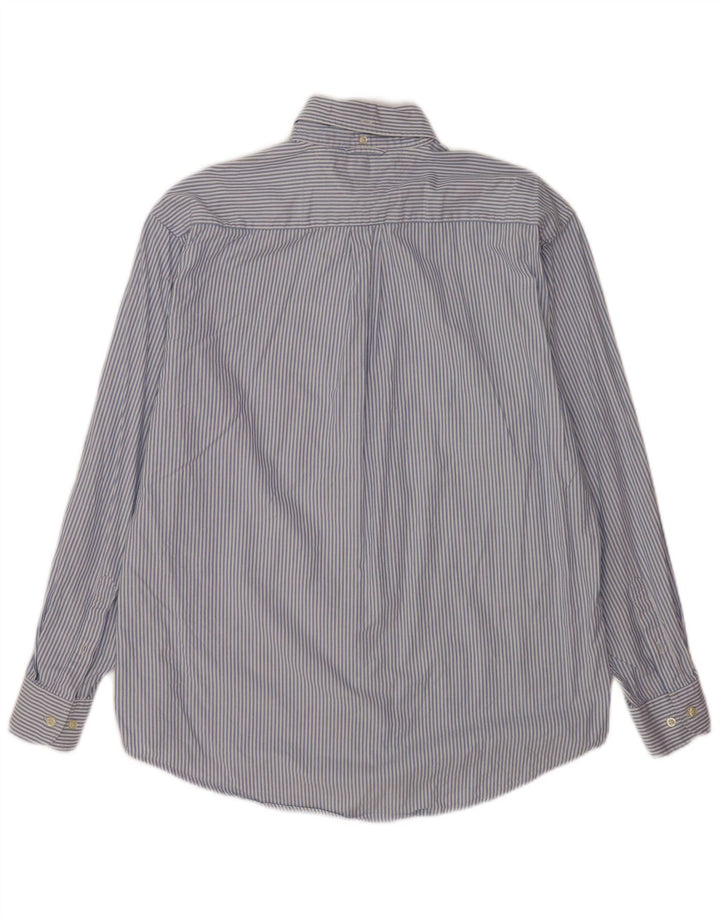 Camisa masculina Tommy Hilfiger de algodão listrado azul médio