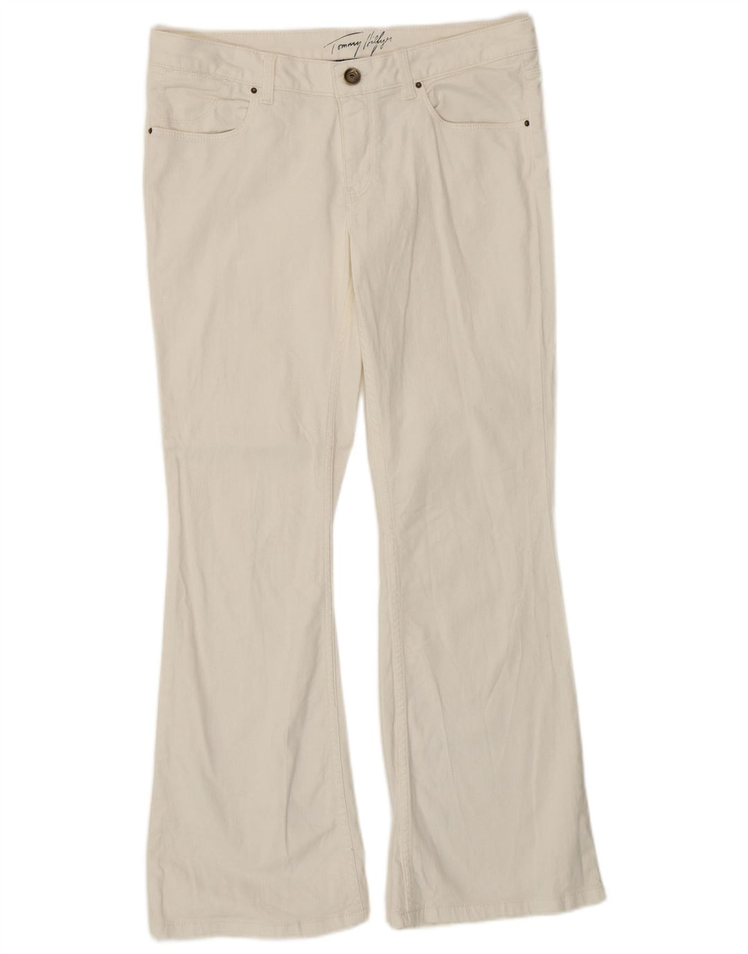Calça jeans feminina TOMMY HILFIGER W30 L30 algodão branco