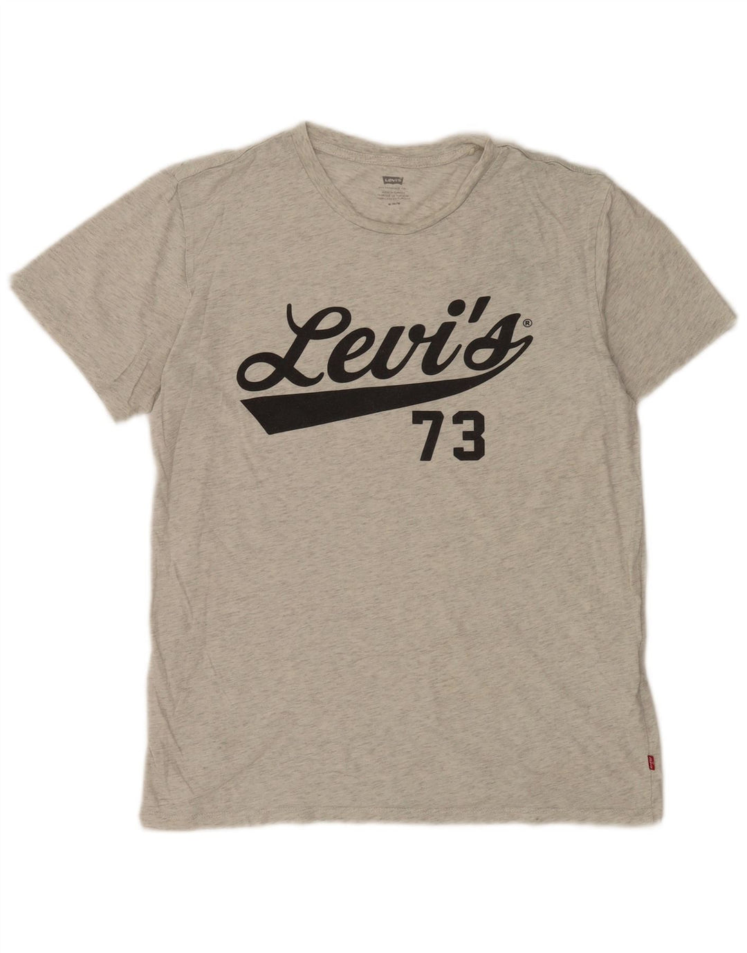 Camiseta gráfica masculina Levi's Top algodão manchado cinza médio