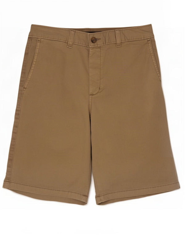 Shorts chino feminino Marks & Spencer UK 8 pequeno W30 algodão bege