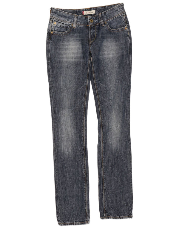 Calça jeans feminina Levi's 571 Slim W27 L34 azul algodão