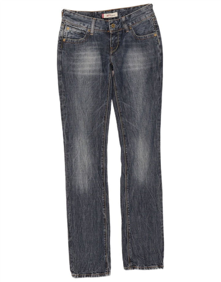 Calça jeans feminina Levi's 571 Slim W27 L34 azul algodão
