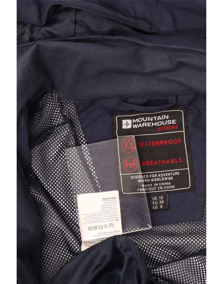 Capa de chuva feminina com capuz Mountain Warehouse UK 10 pequena azul marinho nylon