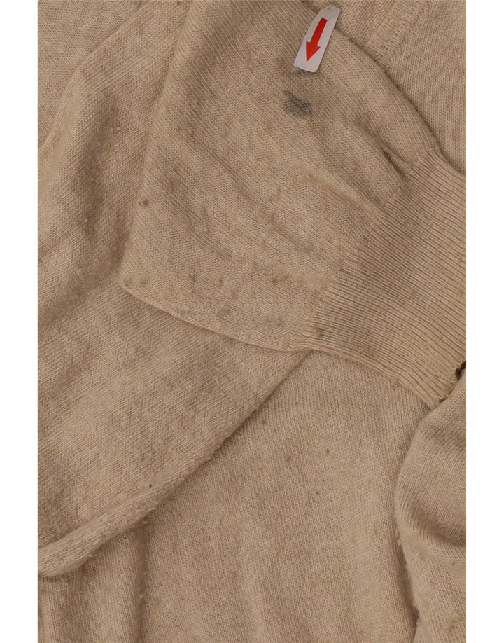 Zara Suéter masculino com decote em V grande viscose bege