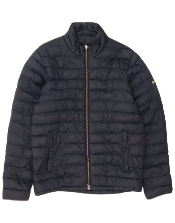 Jaqueta acolchoada masculina Barbour UK 36 poliéster azul marinho pequeno