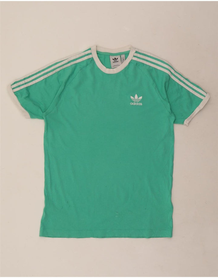 Adidas Mens Camiseta Top Médio Algodão Turquesa