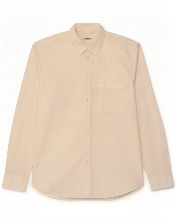 Camisa masculina Iceberg XL de algodão branco clássico
