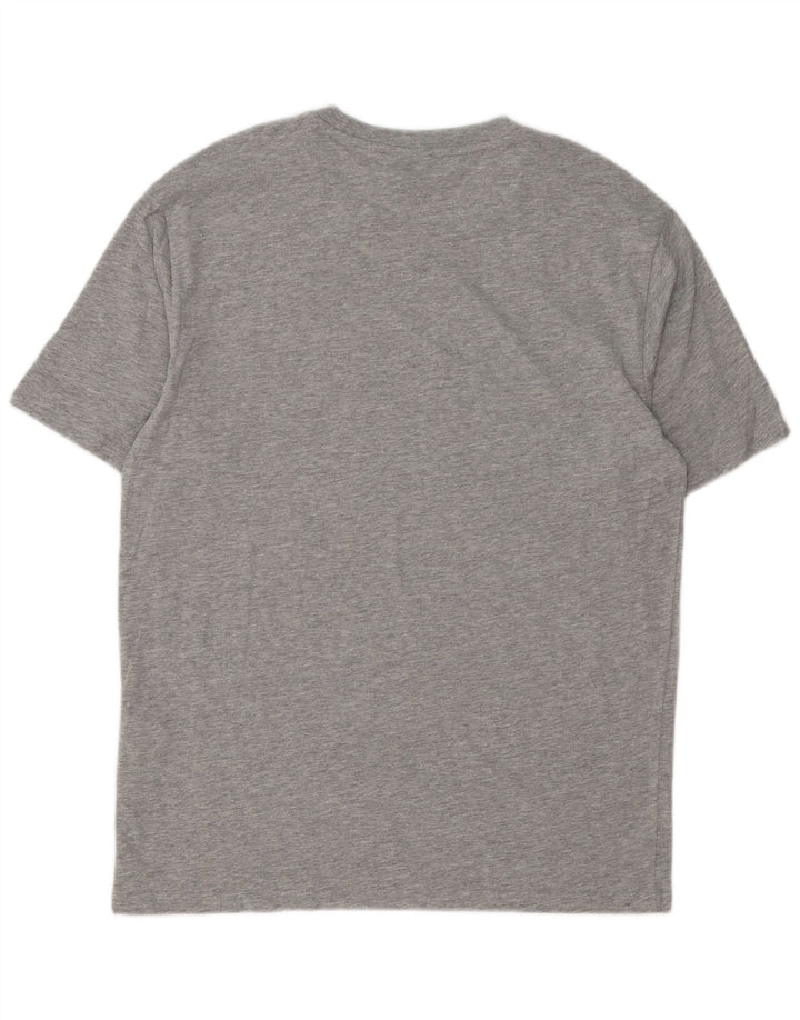 Camiseta masculina CHAMPION Top algodão manchado cinza médio