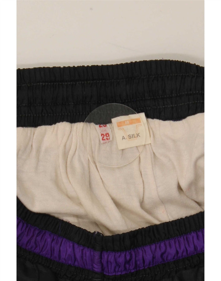 Calça de treino masculina vintage joggers médio preto colorblock