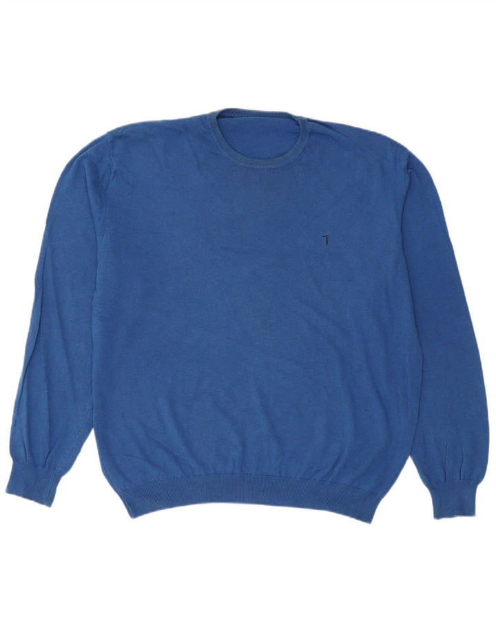 Suéter masculino Trussardi com gola redonda XL azul