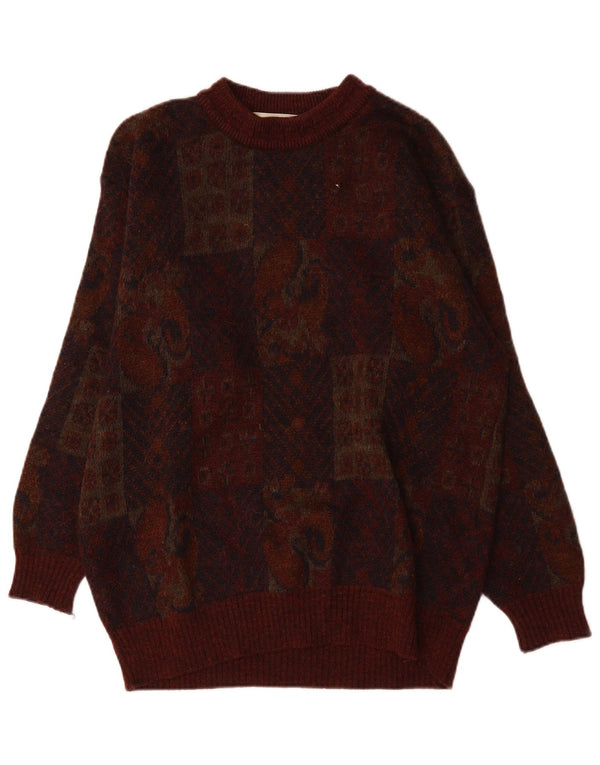 Suéter masculino Marks & Spencer St. Michael com gola redonda, médio Borgonha