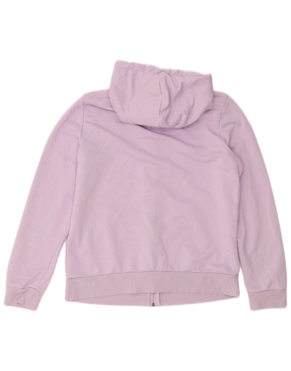 Suéter feminino Adidas com capuz e zíper gráfico UK 16/18 grande algodão roxo