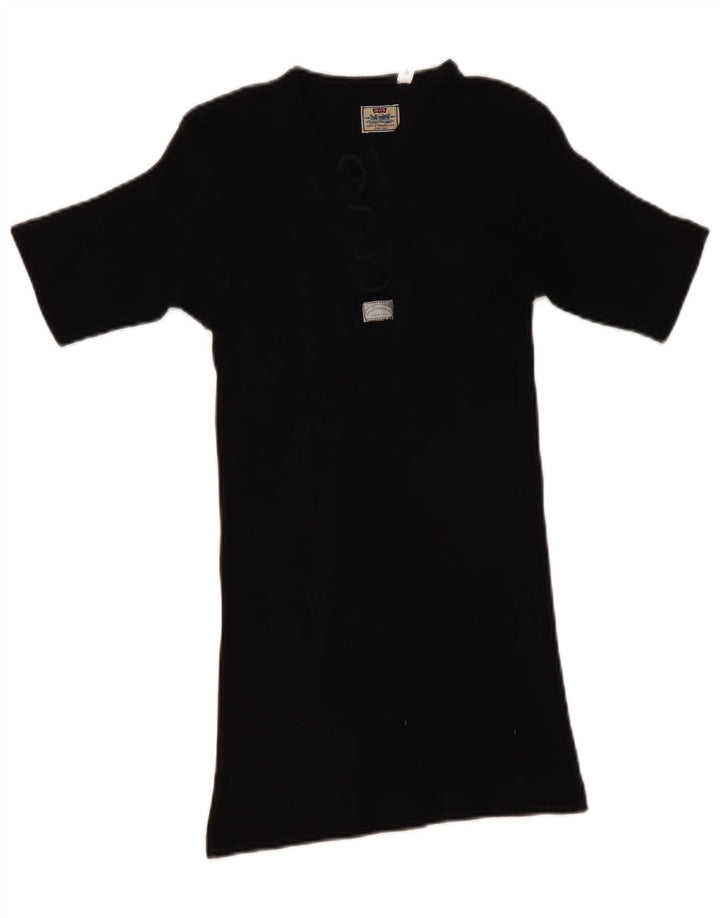 Camiseta feminina Levi's UK 8 pequena algodão preto