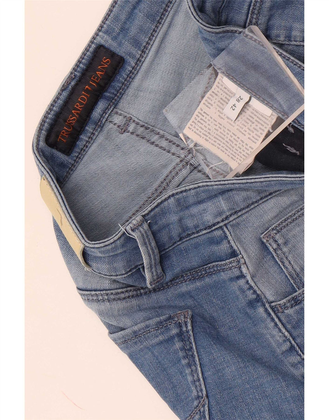 Jeans recortados femininos Trussardi W28 L26 azul