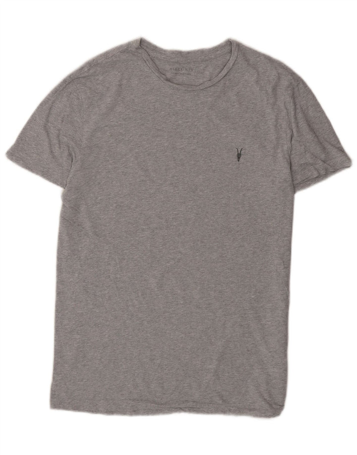 Camiseta masculina All Saints Top pequeno algodão cinza