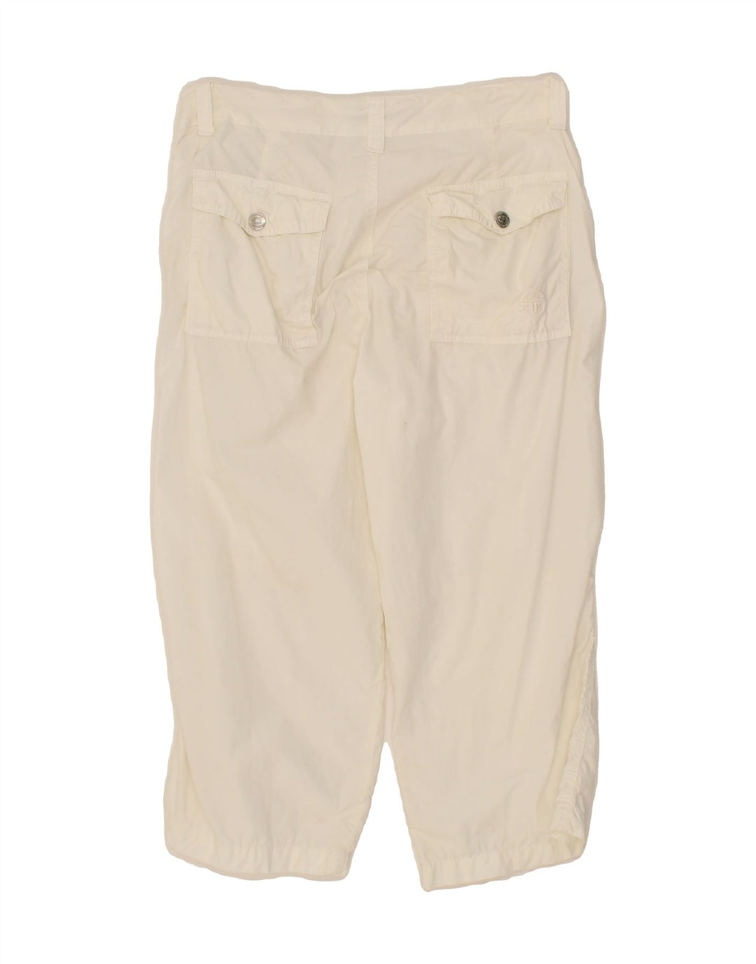 SERGIO TACCHINI Womens Capri Trousers IT 46 Large W34 L21 Off White Cotton Vintage Sergio Tacchini and Second-Hand Sergio Tacchini from Messina Hembry 