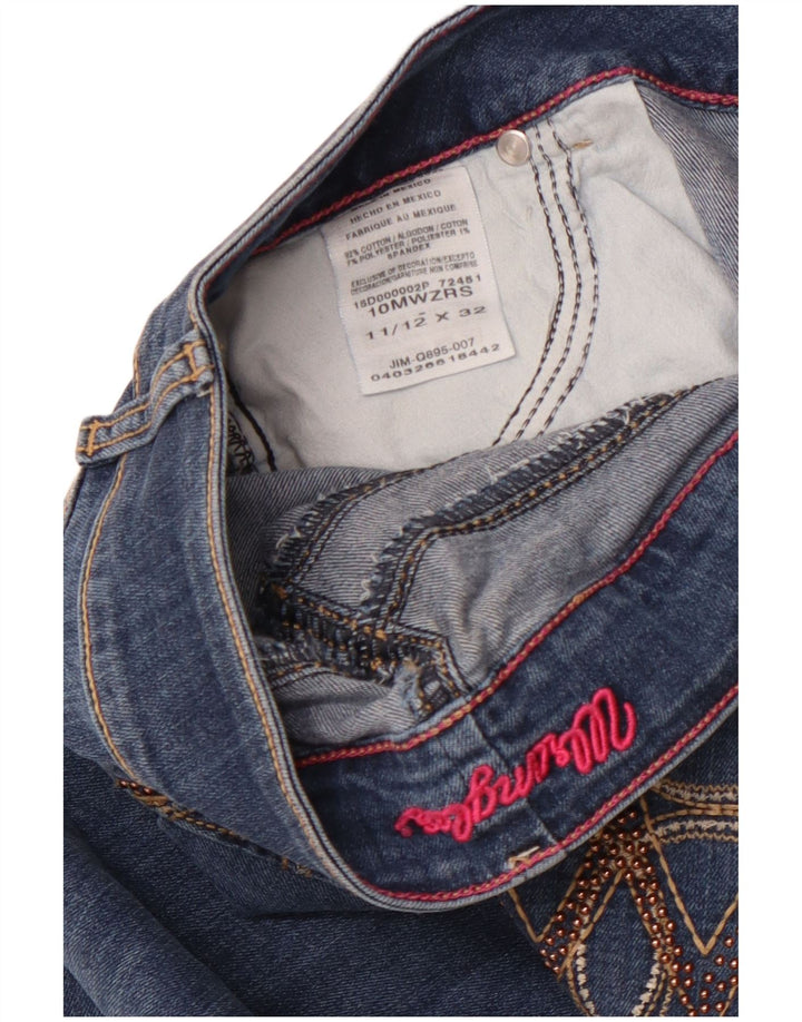 Jeans feminino Bootcut WRANGLER EUA 11/12 grande W32 L32 algodão azul