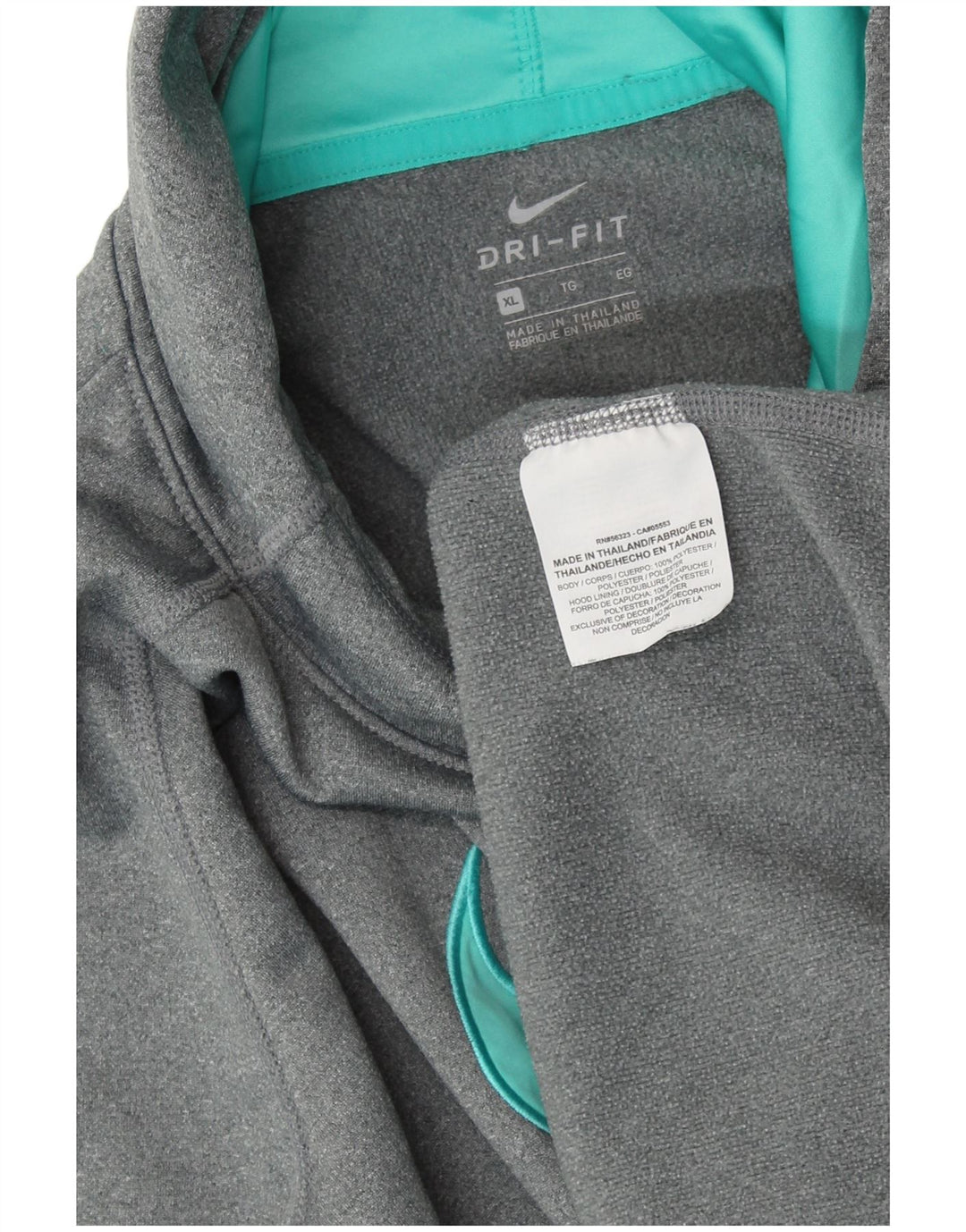 Jumper com capuz gráfico feminino NIKE UK 18 XL cinza poliéster