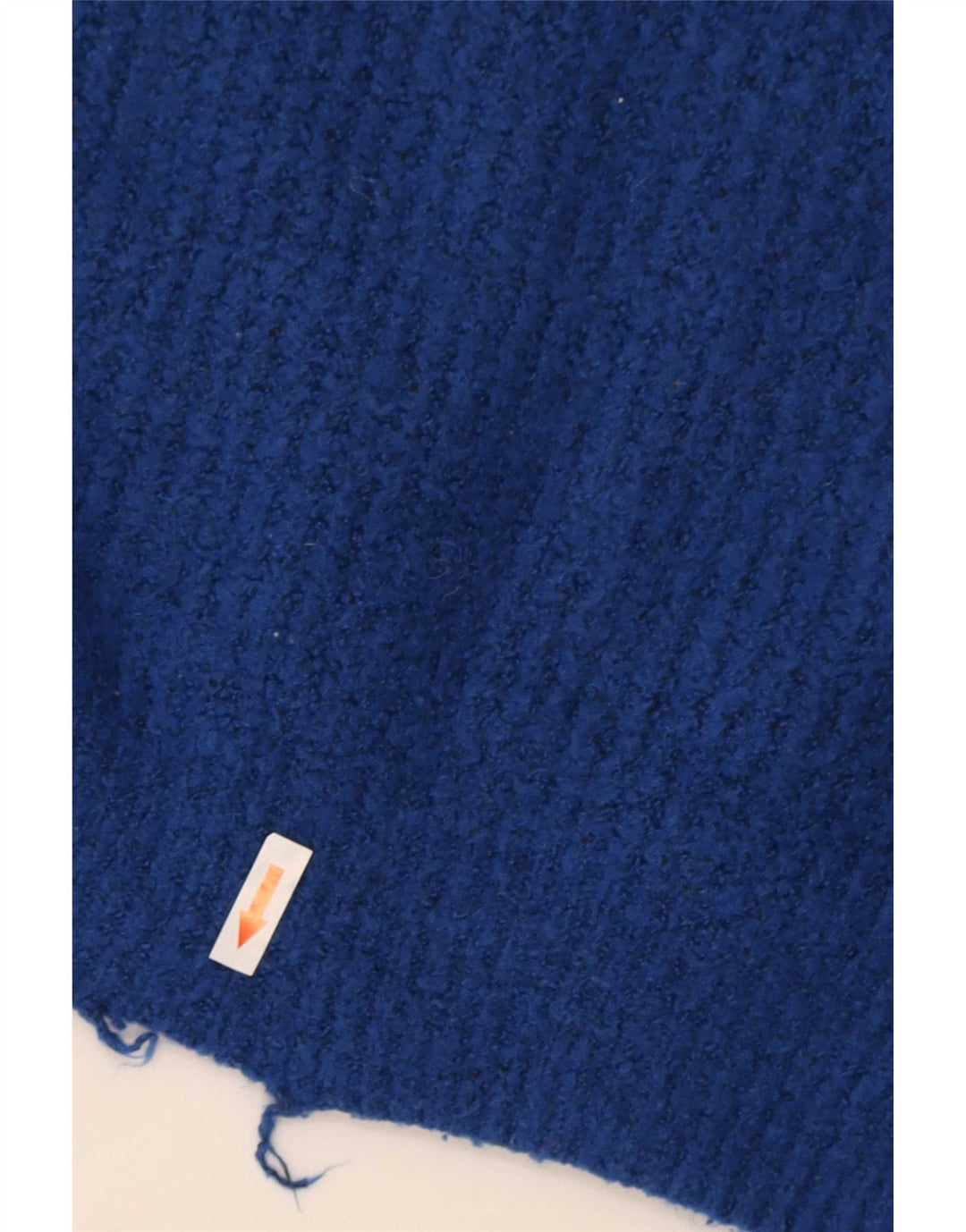 Zara Suéter feminino oversized com gola redonda Reino Unido 10 pequeno azul acrílico