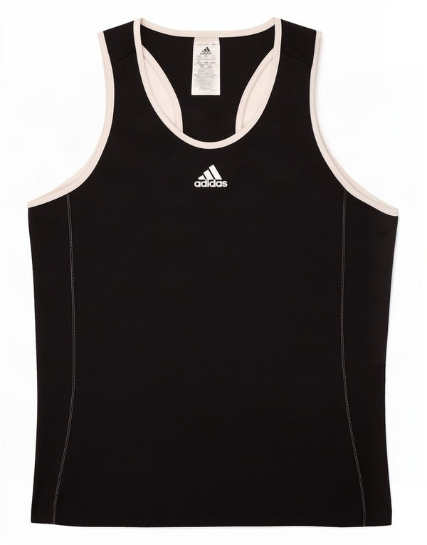 Adidas Womens Vest Top UK 16/18 Grande Poliéster Preto