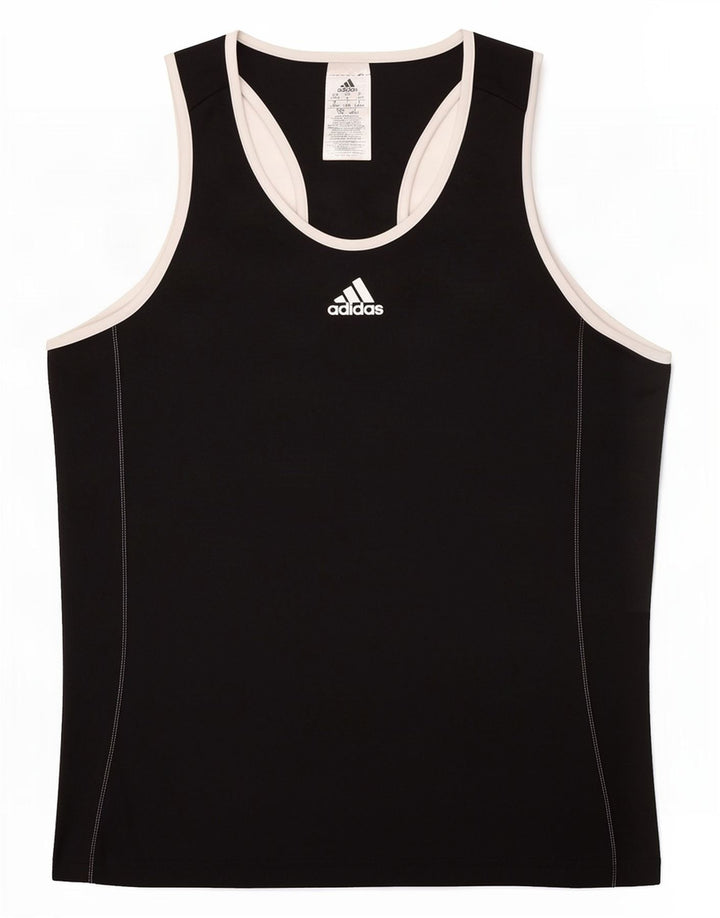 Adidas Womens Vest Top UK 16/18 Grande Poliéster Preto
