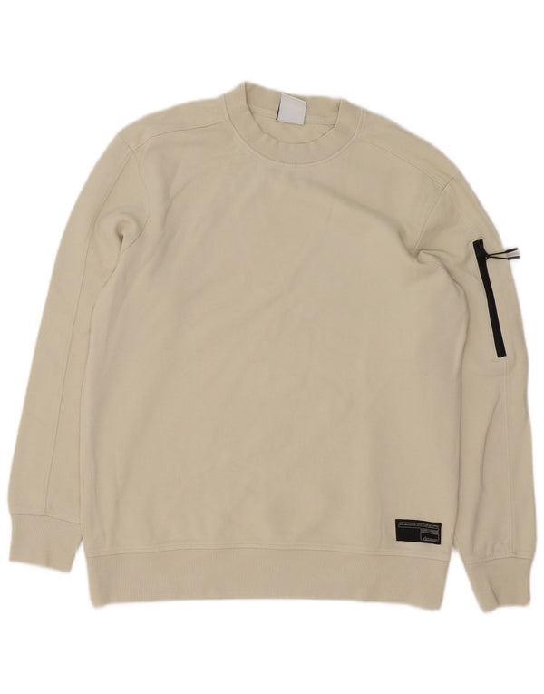 Zara moletom masculino jumper pequeno algodão branco