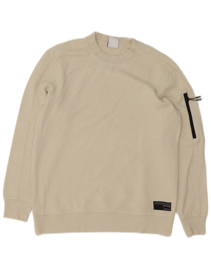 Zara moletom masculino jumper pequeno algodão branco