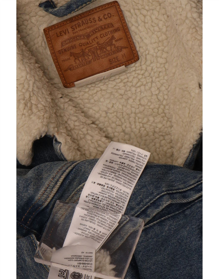 Jaqueta jeans masculina Levi's Sherpa UK 38 algodão azul médio