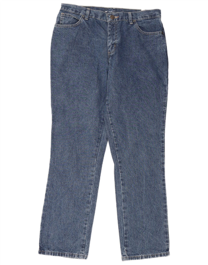 Calça jeans reta feminina LEE com ajuste relaxado W32 L31 algodão azul