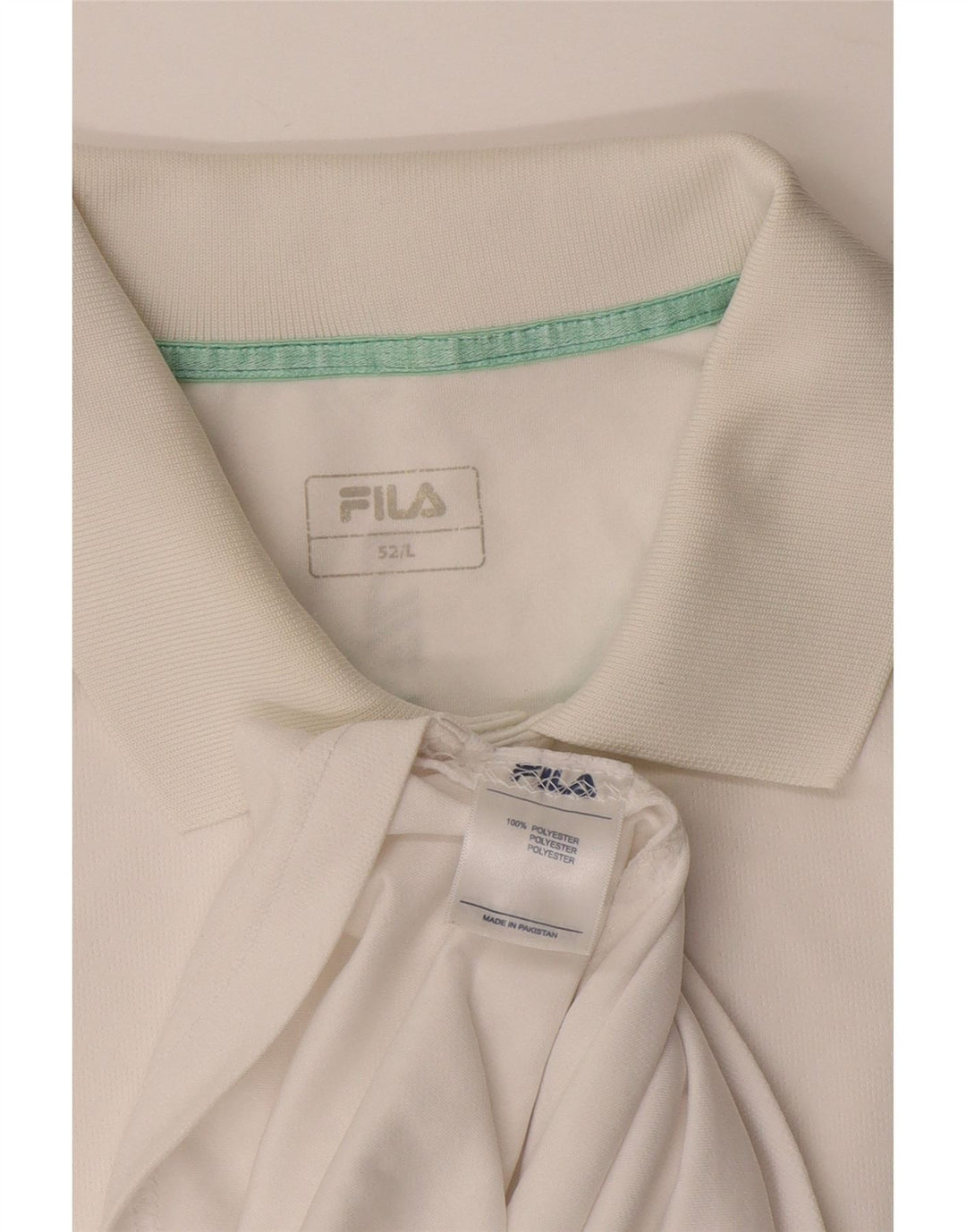 Camisa polo masculina FILA IT 52 grande poliéster branco
