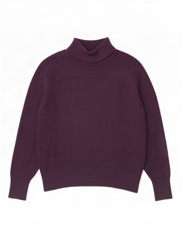 Suéter feminino John Lewis com gola tartaruga Reino Unido 14 grande algodão roxo