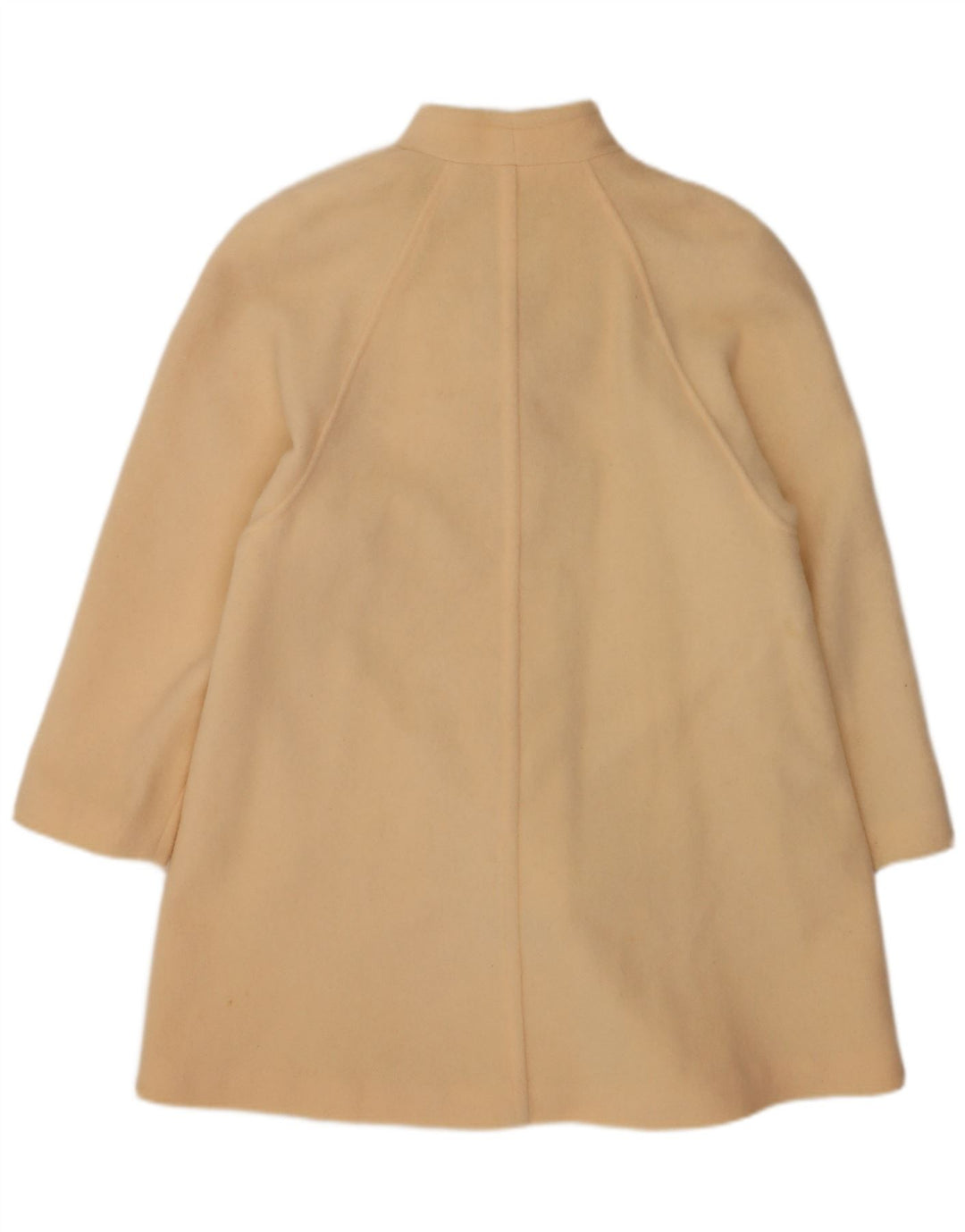 Sobretudo feminino vintage Reino Unido 14 grande lã nova bege