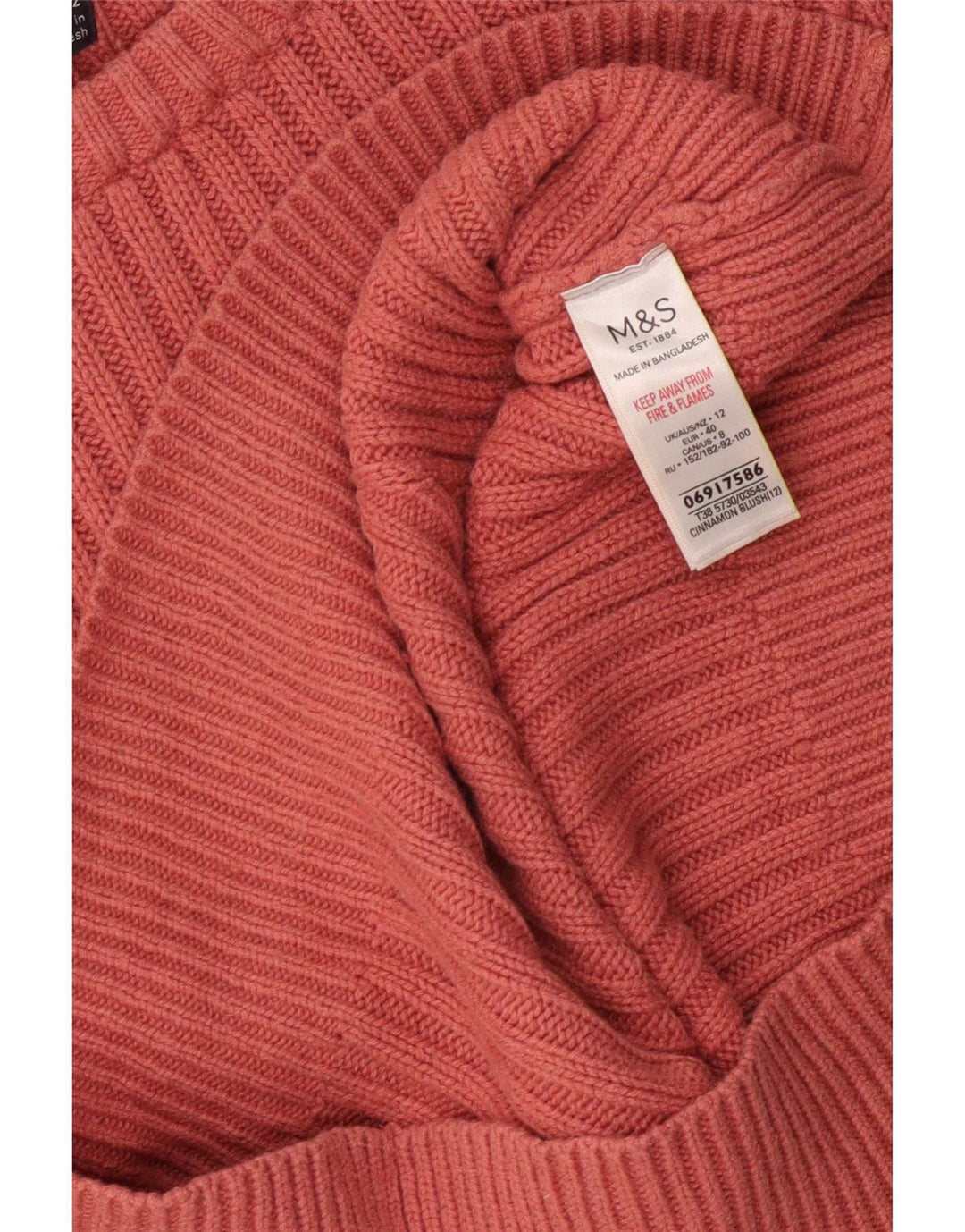 Suéter feminino Marks & Spencer com gola canoa Reino Unido 12 rosa médio