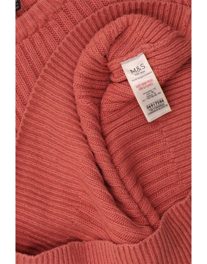 Suéter feminino Marks & Spencer com gola canoa Reino Unido 12 rosa médio