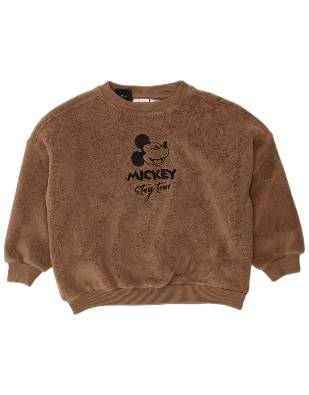 ZARA Baby Boys Mickey Mouse Fleece Jumper 18-24 Meses Marrom Algodão