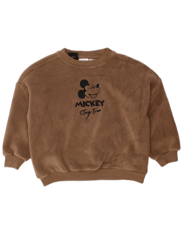 ZARA Baby Boys Mickey Mouse Fleece Jumper 18-24 Meses Marrom Algodão