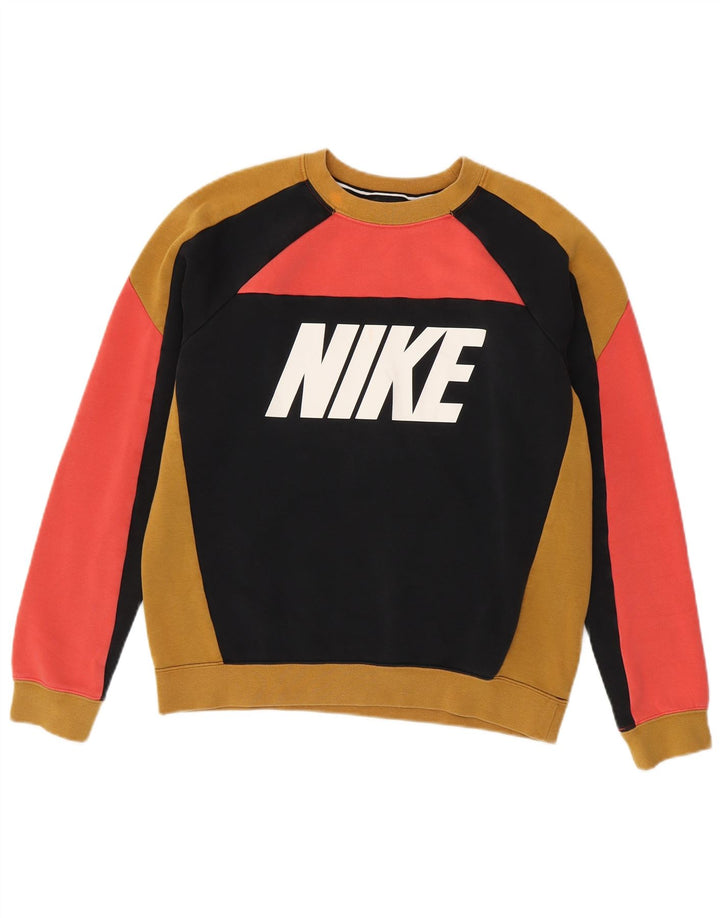 Nike feminino gráfico moletom jumper UK 10 pequeno bloco colorido multicolorido