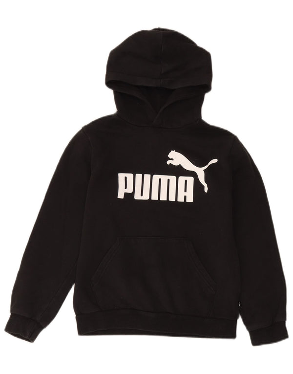 Jumper com capuz gráfico Puma Boys 11-12 anos preto algodão