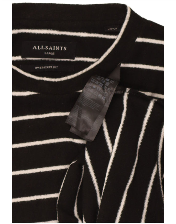 All Saints Feminino Oversized UK 16 Grande Poliéster Listrado Preto