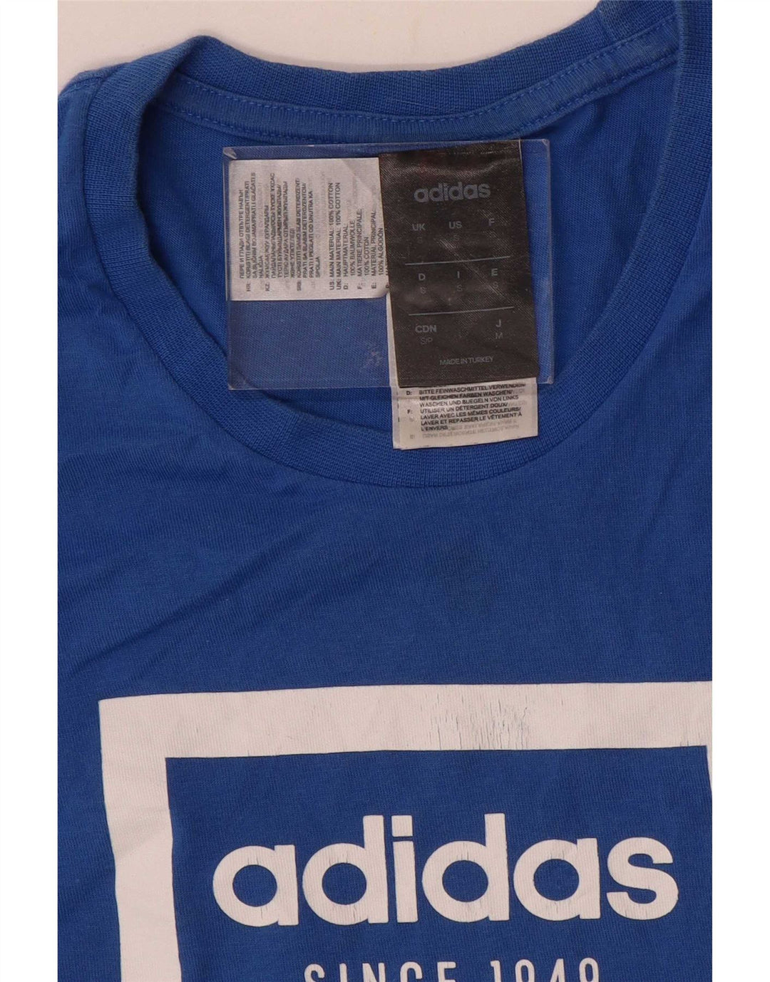 Camiseta Adidas Masculina Graphic Top Pequeno Algodão Azul