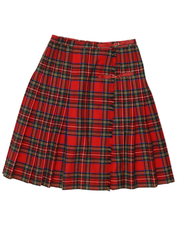 Saia feminina vintage W30 xadrez vermelha média