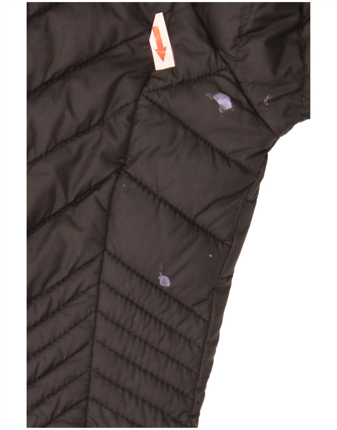 Casaco acolchoado com capuz feminino Columbia UK 14 poliéster preto médio