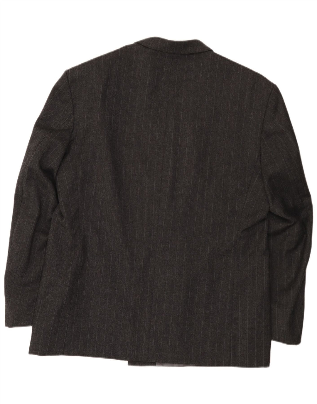 Jaqueta blazer masculina vintage com peito duplo UE 54 2XL lã listrada cinza