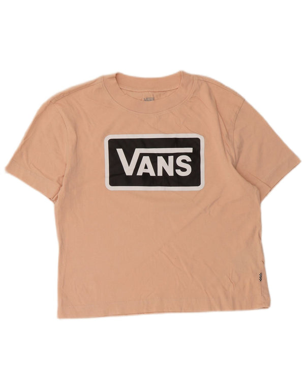 Camiseta feminina Vans Crop Graphic UK 10 pequena algodão rosa